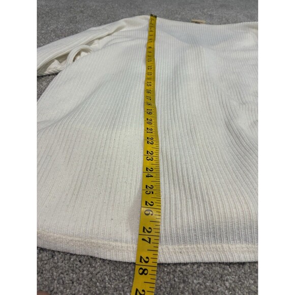 Vintage Huntington Ridge Cream Rib Knit Cardigan Jacket Medium Button Front - Picture 7 of 8